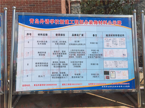 青島九中新校區(qū)采用環(huán)保建材 質(zhì)監(jiān)局受邀監(jiān)管測(cè)評(píng)(圖)|青島|半島網(wǎng)