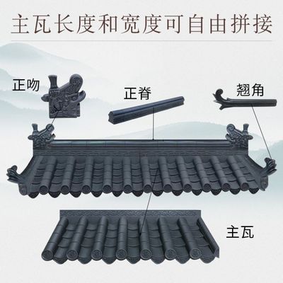 實(shí)力工廠 錢荘仿古樹脂瓦室內(nèi)裝飾用瓦 彩色瓦片